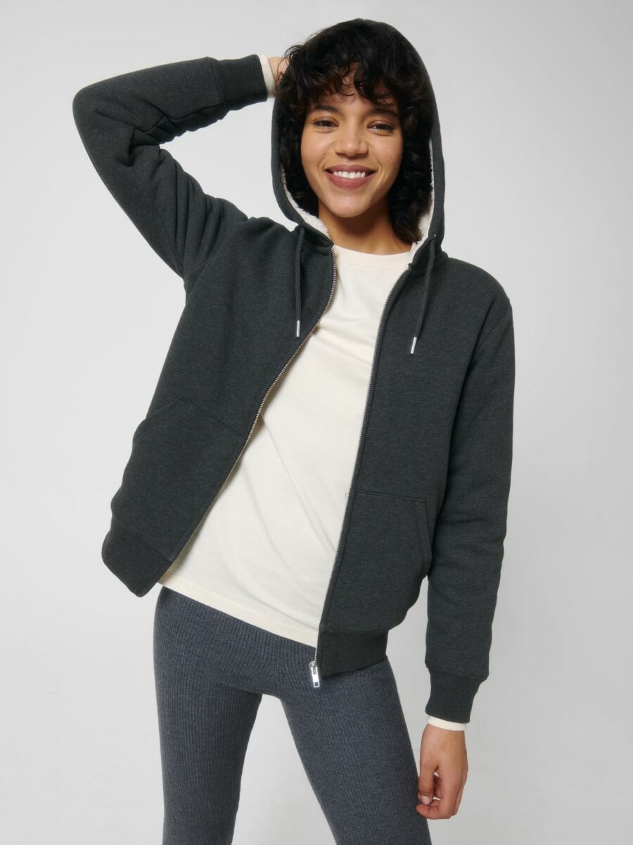 Hoodie mit Reißverschluss und Sherpa-Futter – unisex
